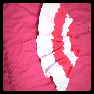 A pink and white skirt